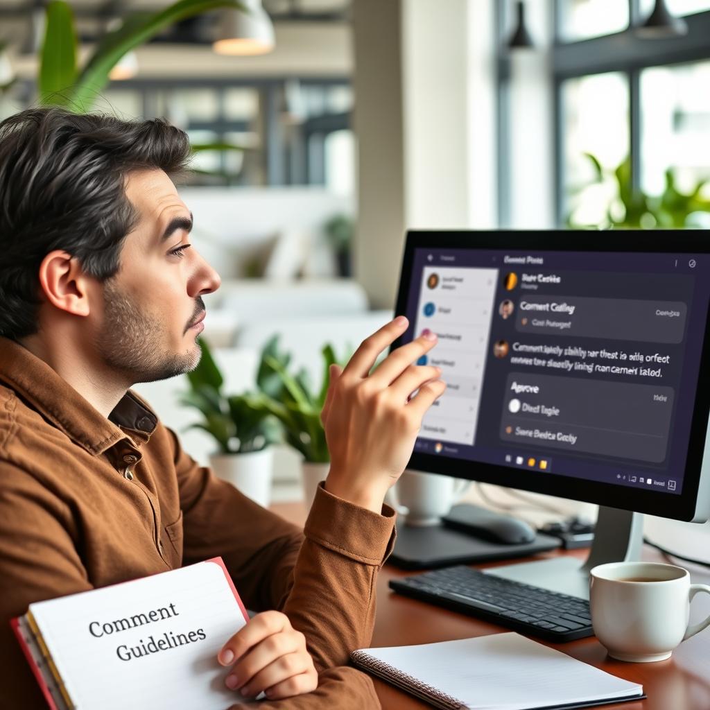 A moderator reviewing comments according to the Comment Policy guidelines