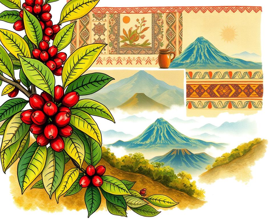 Authentic Guatemalan coffee artwork