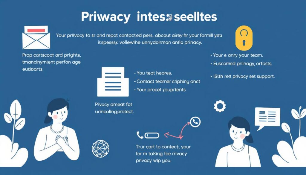 Contact information and privacy team support illustration