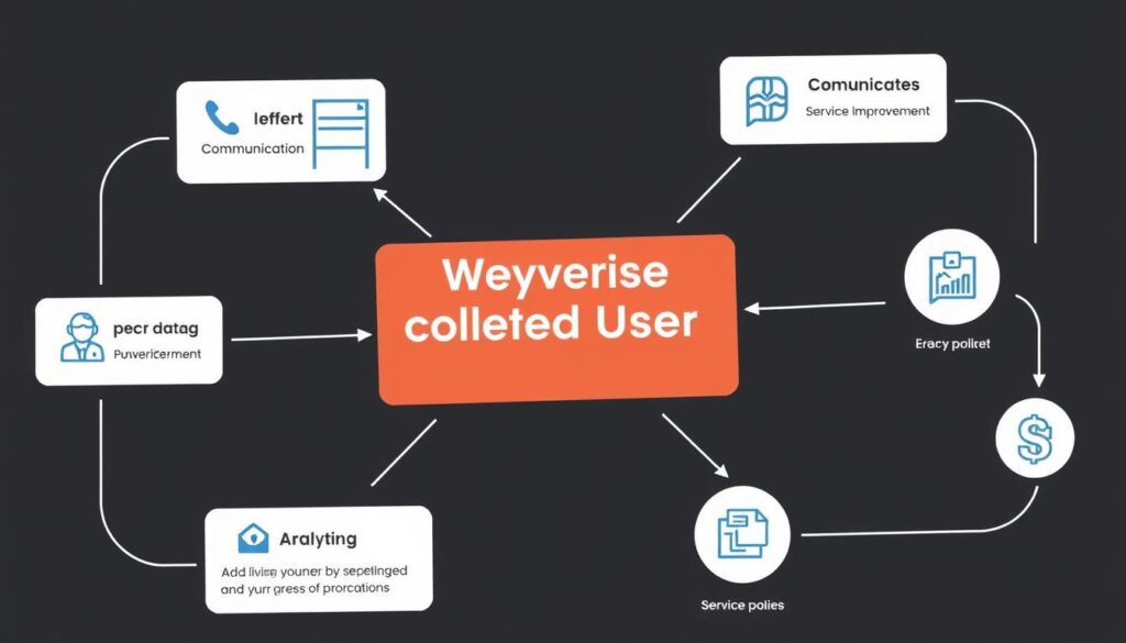 Diagram showing how collected data is used for different purposes