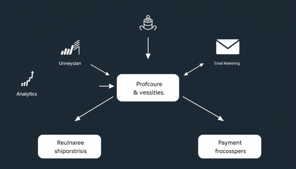 Diagram showing third-party services used by the website and data flow