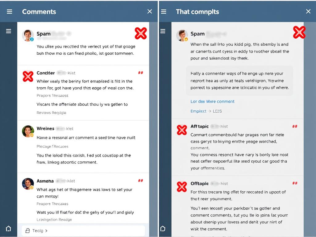 Examples of inappropriate comments that would be removed under the Comment Policy