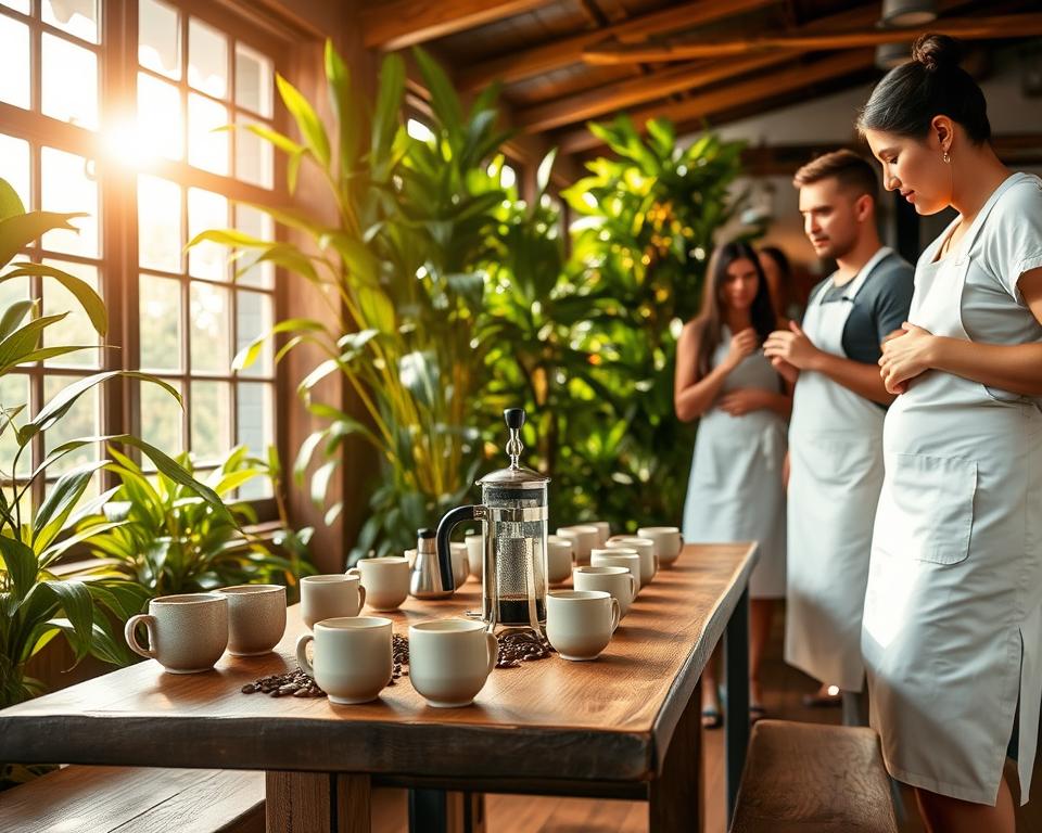 Guatemala coffee tasting environment