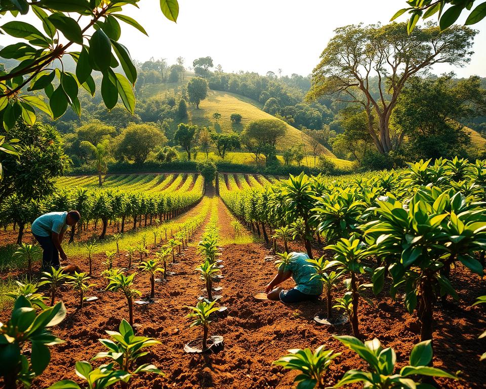 reforestation efforts on coffee farms