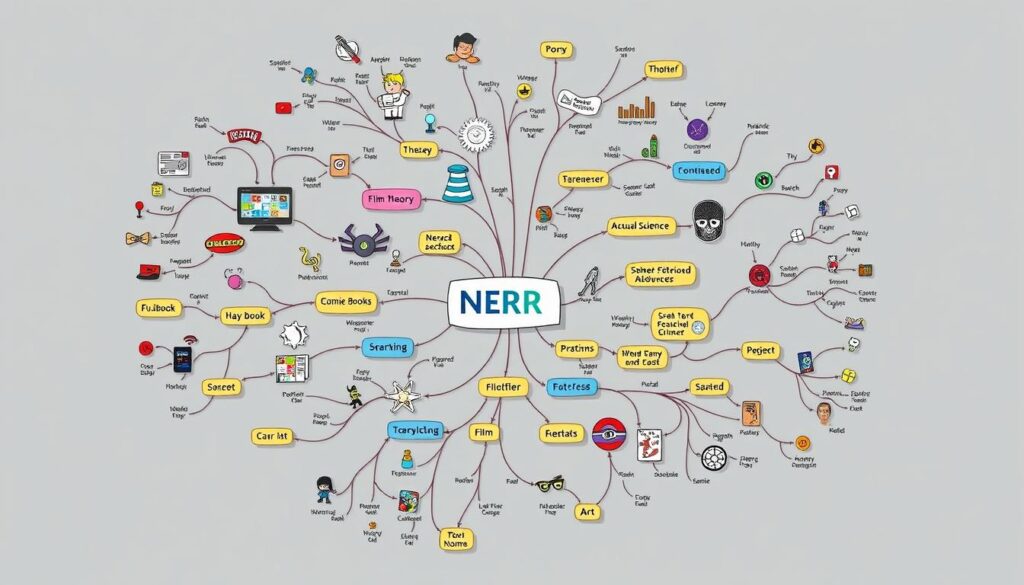 A visual representation of how different nerd interests connect and influence each other