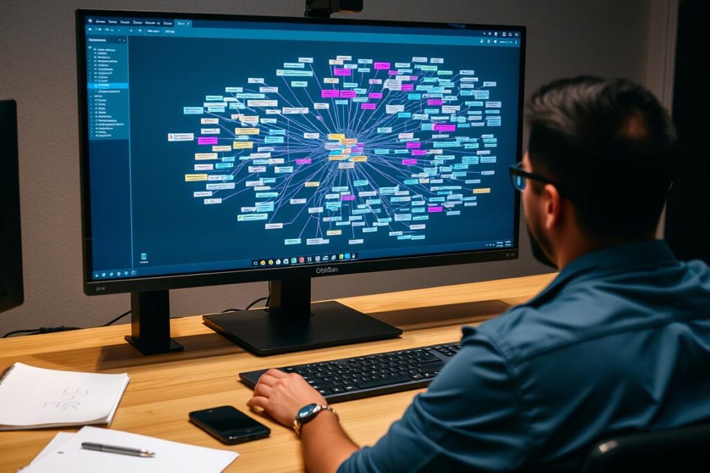 Person using Obsidian to create a knowledge graph - smart tools for modern nerds in action