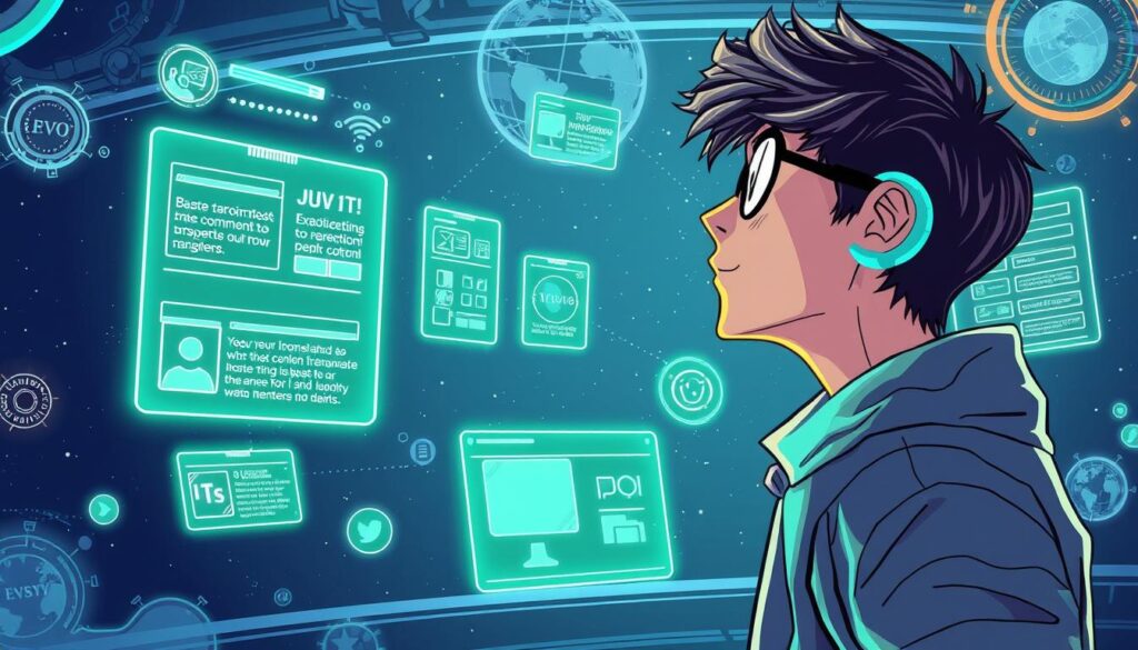 Representação do futuro do My Nerdy Planet com novos conteúdos e interações